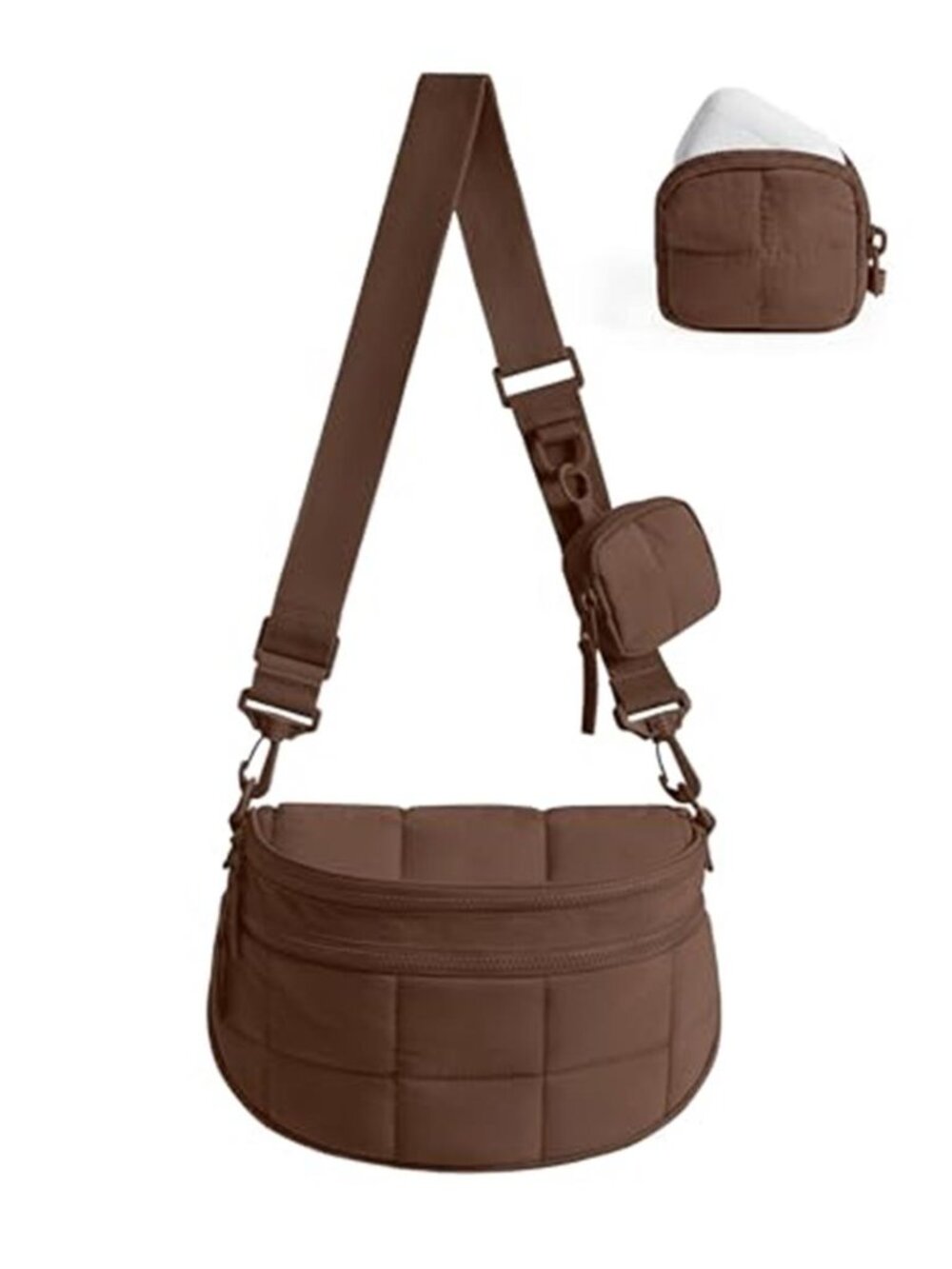 Women's Crossbody Bag Puffer Cute Bum Bag with Pouch